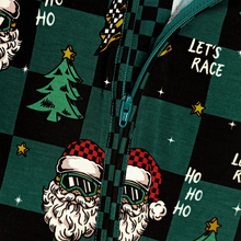 Load image into Gallery viewer, Let's Race Santa Zip Up Pajamas *PREORDER - SHIPPING OUT BETWEEN NOV 24 - DEC 6*