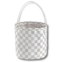 Load image into Gallery viewer, Neutral Checker Fabric Basket - Strictly Wild