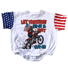 Load image into Gallery viewer, Let Freedom Ring & Dirt Fling T-Shirt Romper - Strictly Wild