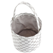 Load image into Gallery viewer, Neutral Checker Fabric Basket - Strictly Wild