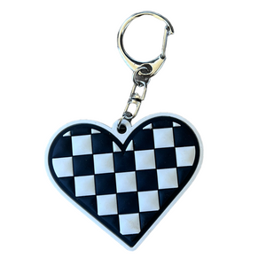 Checkered Heart Keychain / PREORDER (BEGIN Shipping To You May 27 - June 3)