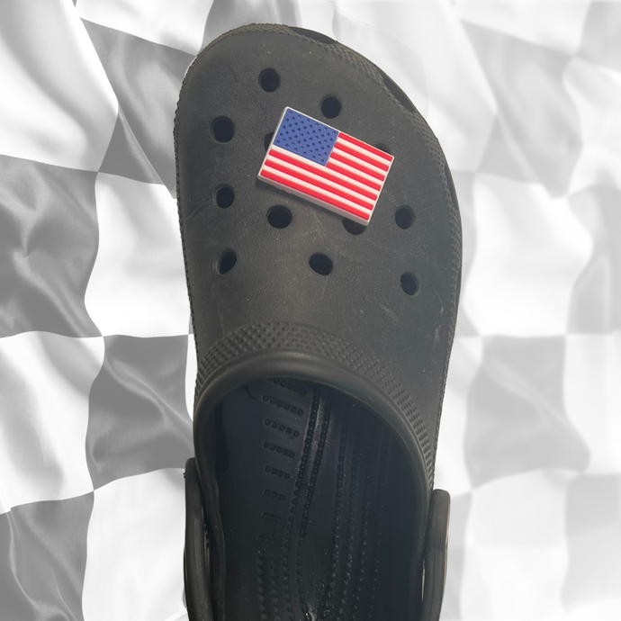 American Flag Croc Charm