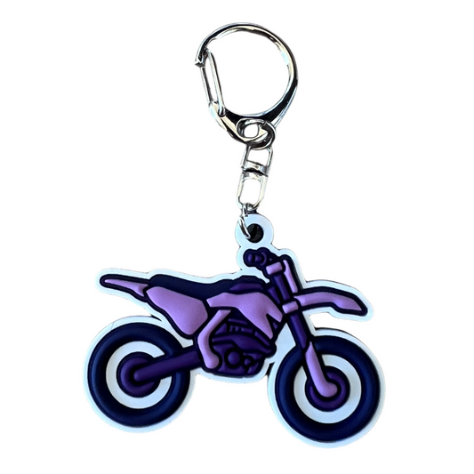 Purple Dirt Bike Keychain - Strictly Wild