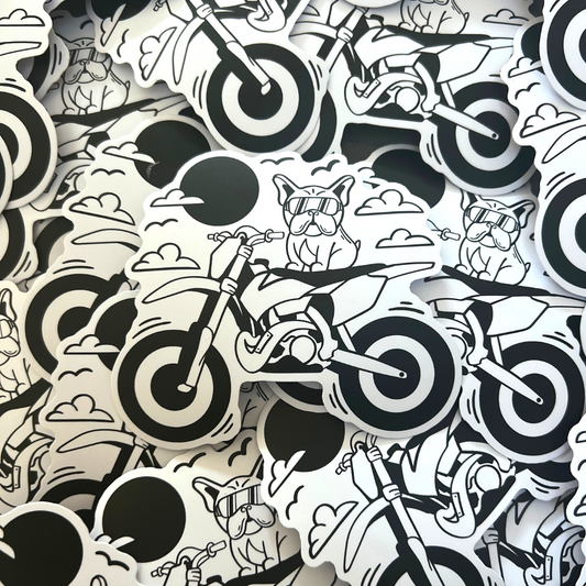 French Bulldog Dirt Bike Sticker - Strictly Wild