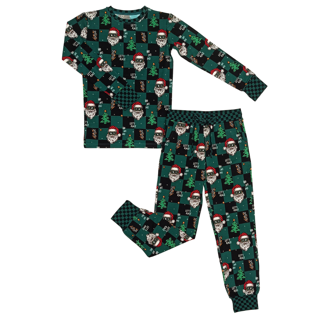 Let's Race Santa Toddler & Youth Pajamas - *PREORDER - SHIPPING OUT BETWEEN DEC 10 - DEC 16*