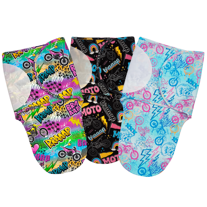 Moto Girl Swaddles *PREORDER - SHIPPING OUT BETWEEN OCT 6 - 13*