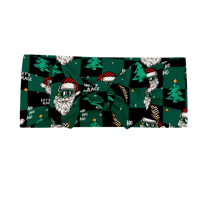 Let's Race Santa Bow *PREORDER - SHIPPING OUT BETWEEN NOV 10-17*