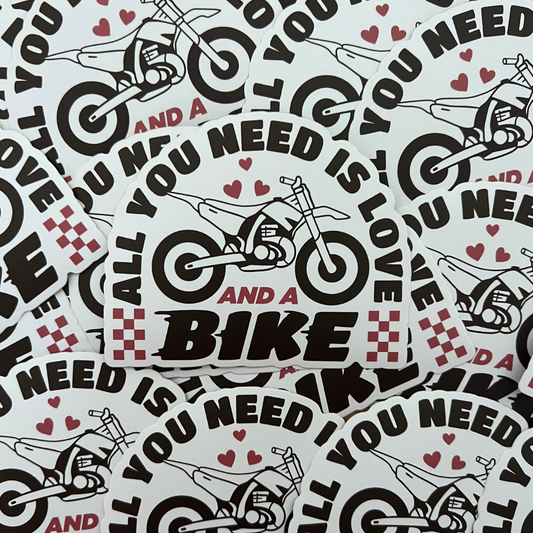 All You Need Is Love And A Bike Sticker - Strictly Wild