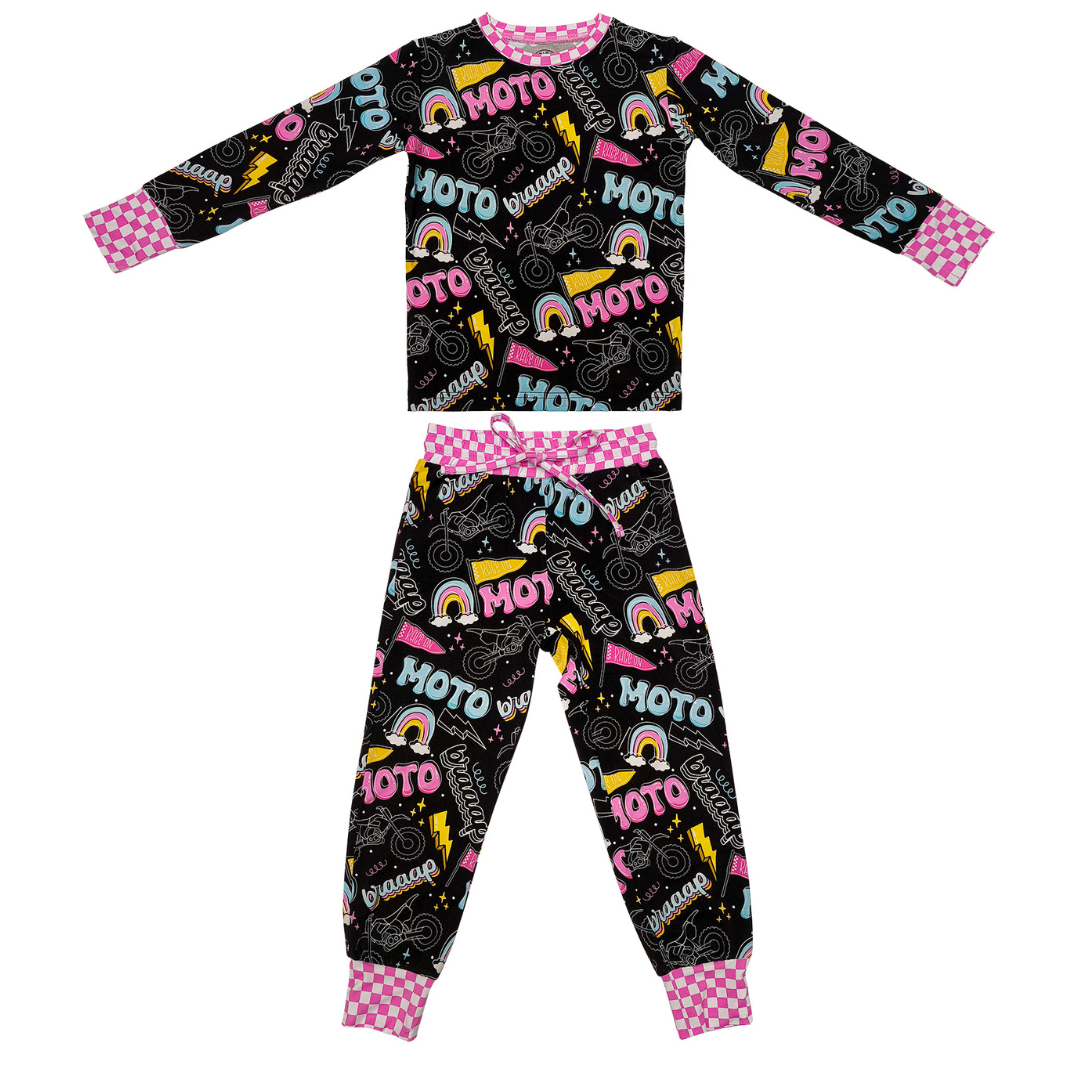Moto Girl 2 Piece Pajamas / PREORDER ships Jan 12 - 16