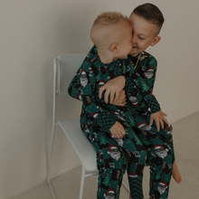 Load image into Gallery viewer, Let&#39;s Race Santa Zip Up Pajamas *PREORDER - SHIPPING OUT BETWEEN NOV 24 - DEC 6*
