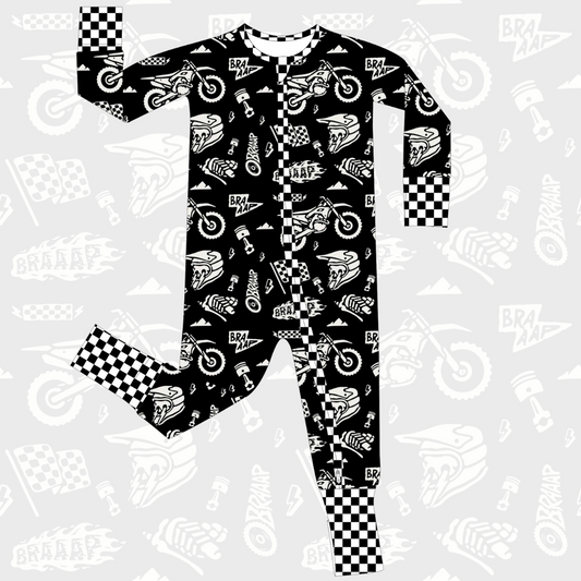 Lightning Speed Zip Up Pajamas (0/3M - 18/24M) - Strictly Wild