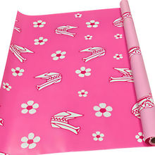 Load image into Gallery viewer, Moto Girl &amp; Pink Helmet / Double Sided 32 FT Wrapping Paper (DO NOT ORDER WITH ANYTHING BUT CROC CHARMS, STICKERS, OR UMBRELLAS!!!)
