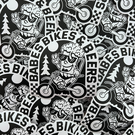Babes Bikes & Beers Sticker - Strictly Wild