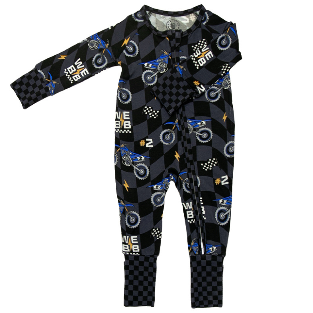 Cooper Webb Zip Up Pajamas (0/3M - 18/24M) - Strictly Wild