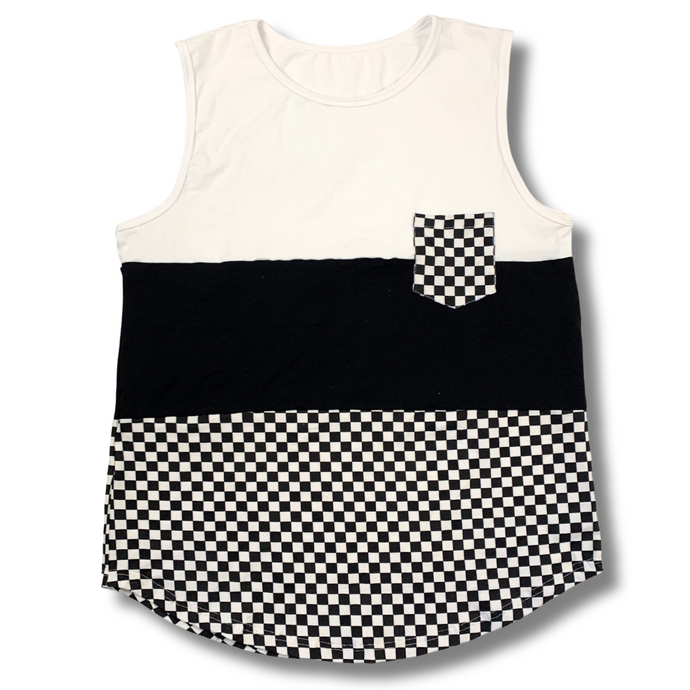 Checkered Drop Cut Tank Top (discontinuing)