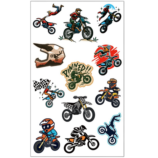 Bikes Bikes Bikes Temporary Tattoo Sheet - Strictly Wild