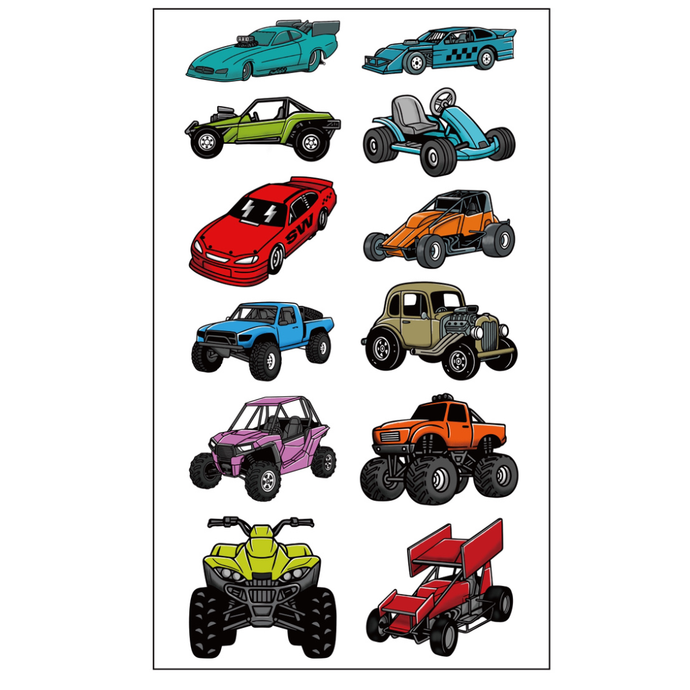 4 Wheel Tattoo Sheet