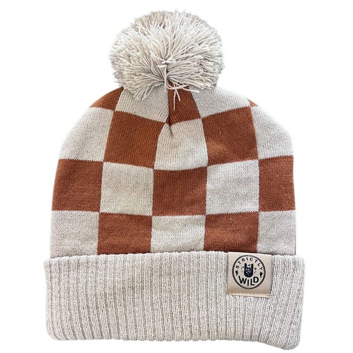 Trackside Tan Pom Beanie