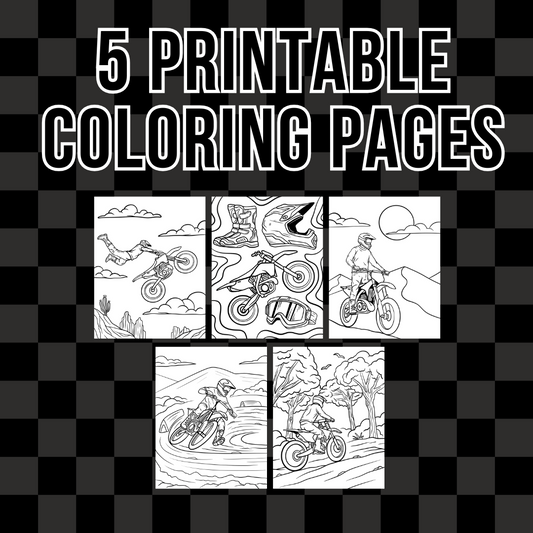 Dirt Bike Coloring Pages - Digital Download