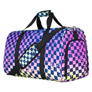 Rainbow Checker Duffel Bag (Restock Shipping to you June 28 - July 5)