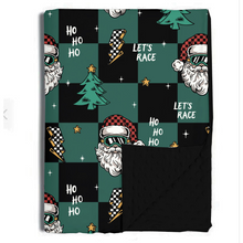 Load image into Gallery viewer, Let&#39;s Race Santa Blanket / Large *PREORDER - SHIPPING OUT BETWEEN NOV 24 - DEC 6*
