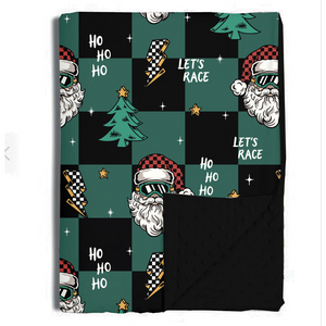 Let's Race Santa Blanket / Large *PREORDER - SHIPPING OUT BETWEEN NOV 10-17*