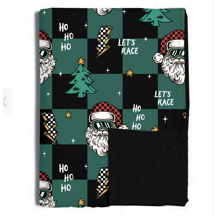 Let's Race Santa Blanket / Large *PREORDER - SHIPPING OUT BETWEEN NOV 10-17*