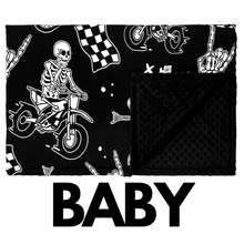 Load image into Gallery viewer, Bikes N Bones Blanket / BABY *PREORDER - BEGIN SHIPPING NOV 14 - 21*
