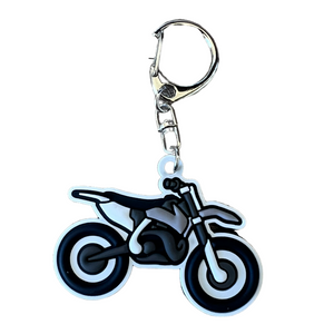 Grey Dirt Bike Keychain / PREORDER (BEGIN Shipping To You May 27 - June 3)