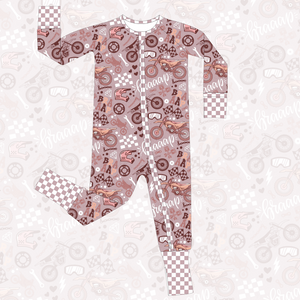 Braaap Like A Girl Zip Up Pajamas / Ready To Ship / SIGN UP FOR A RESTOCK NOTIFICATION