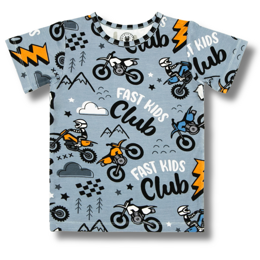 Fast Kids Club Bamboo Short Sleeve Shirt (2T-YL) - Strictly Wild