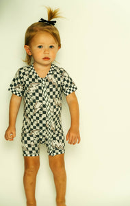 Lightning Checker Zip Up Pajamas