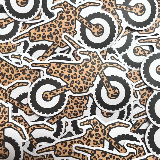 Leopard Dirt Bike Sticker - Strictly Wild